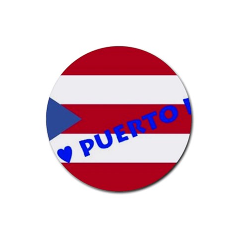 Puerto Rico Rubber Round Coaster (4 pack) from ArtsNow.com Front