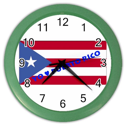 Puerto Rico Color Wall Clock from ArtsNow.com Front