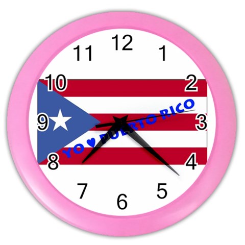 Puerto Rico Color Wall Clock from ArtsNow.com Front