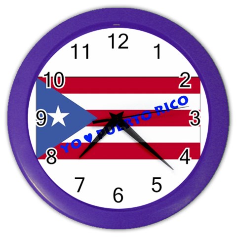 Puerto Rico Color Wall Clock from ArtsNow.com Front