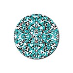 Turquoise Delight Custom Rubber Round Coaster (4 pack)