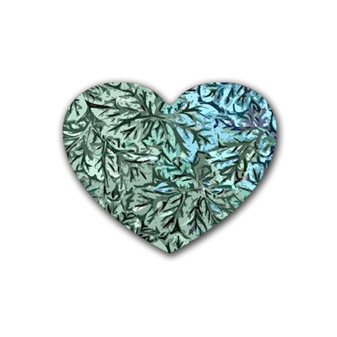 Blue Leaf Custom Heart Coaster (4 pack) from ArtsNow.com Front