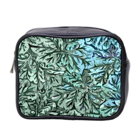 Blue Leaf Custom Mini Toiletries Bag (Two Sides) from ArtsNow.com Front
