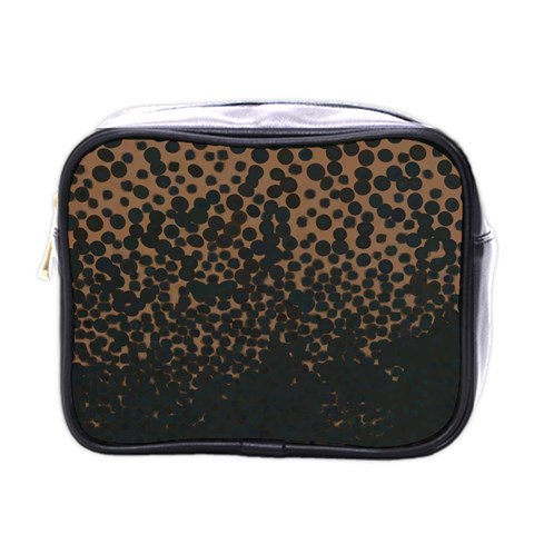 Brown Leopard Custom Mini Toiletries Bag (One Side) from ArtsNow.com Front