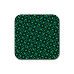 Green Mirage Custom Rubber Square Coaster (4 pack)