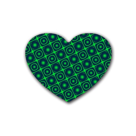 Green Mirage Custom Heart Coaster (4 pack) from ArtsNow.com Front