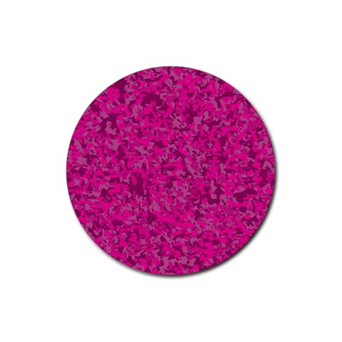 Hot Pink Custom Rubber Round Coaster (4 pack) from ArtsNow.com Front