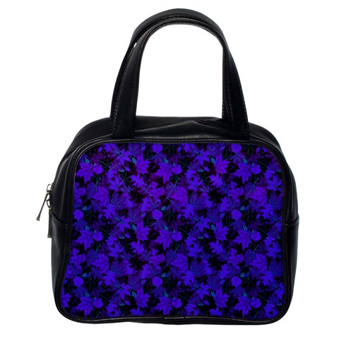 Purple Floral Custom Classic Handbag (One Side) from ArtsNow.com Front