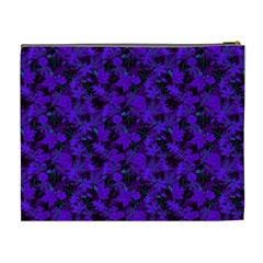 Purple Floral Custom Cosmetic Bag (XL) from ArtsNow.com Back