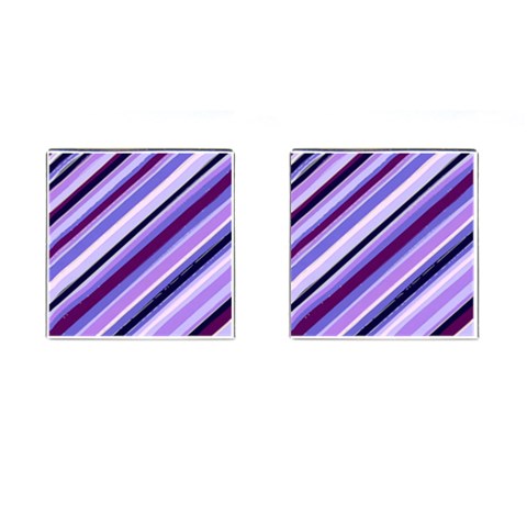 Purple Candy Cane Custom Cufflinks (Square) from ArtsNow.com Front(Pair)