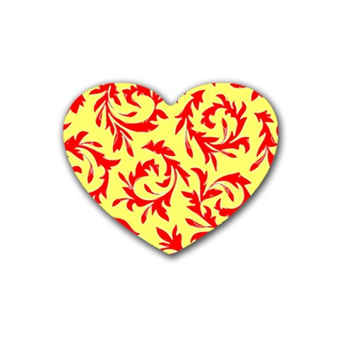 Leafy Red Custom Heart Coaster (4 pack) from ArtsNow.com Front