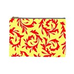 Leafy Red Custom Cosmetic Bag (Large)