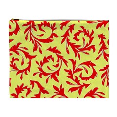 Leafy Red Custom Cosmetic Bag (XL) from ArtsNow.com Front