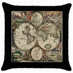 world-map1689 Throw Pillow Case (Black)