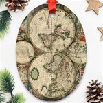 world-map1689 Oval Ornament (Two Sides)