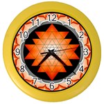 Orange_Sri_Yantra Color Wall Clock