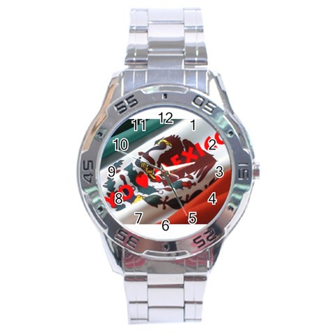 Mexico Stainless Steel Analogue Men’s Watch from ArtsNow.com Front
