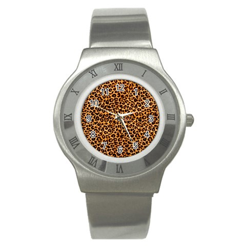 Leopard Stainless Steel Watch from ArtsNow.com Front