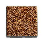 Leopard Memory Card Reader with Storage (Square)