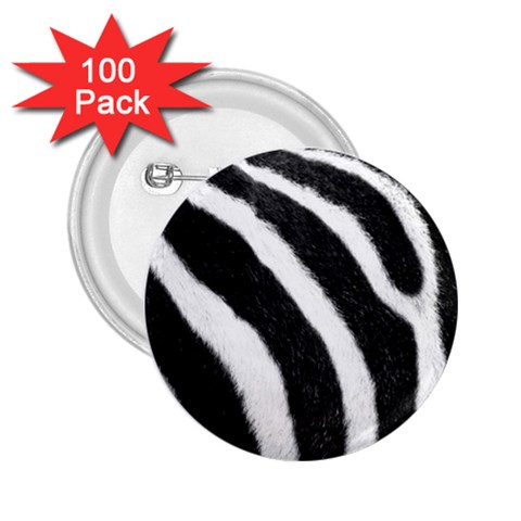 Zebra 2.25  Button (100 pack) from ArtsNow.com Front
