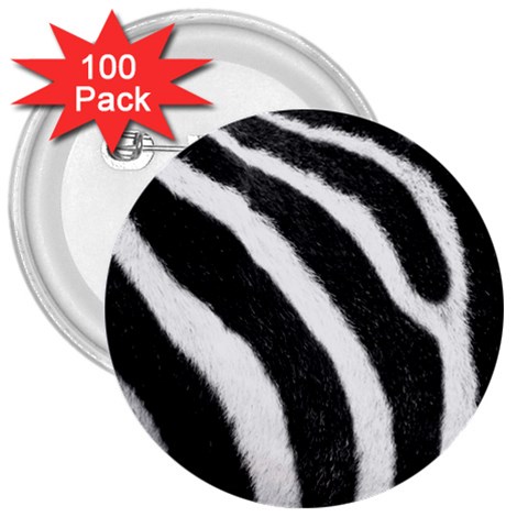Zebra 3  Button (100 pack) from ArtsNow.com Front