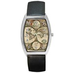 world-map1689 Barrel Style Metal Watch