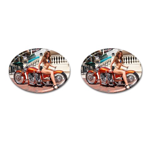 Chopper & Nancy Cufflinks (Oval) from ArtsNow.com Front(Pair)