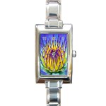 Water Lily Rectangular Italian Charm Watch