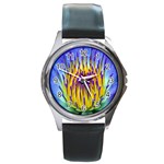 Water Lily Round Metal Watch