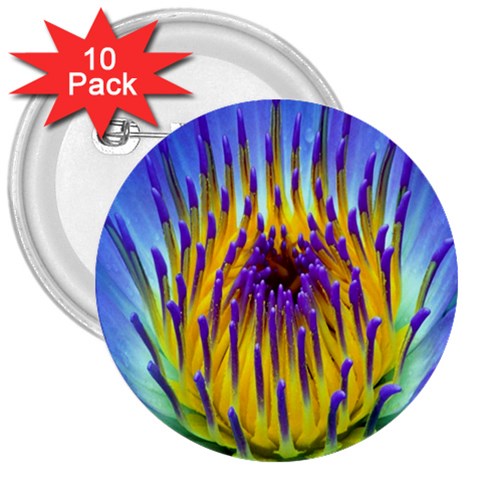 Water Lily 3  Button (10 pack) from ArtsNow.com Front