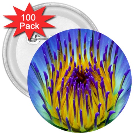 Water Lily 3  Button (100 pack) from ArtsNow.com Front