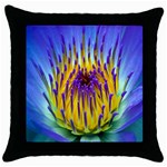 Water Lily Throw Pillow Case (Black)