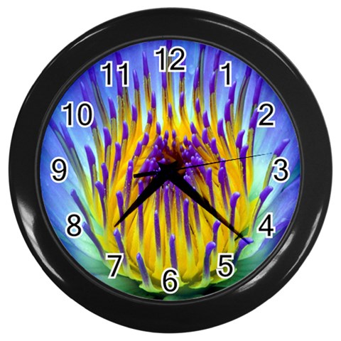 Water Lily Wall Clock (Black) from ArtsNow.com Front