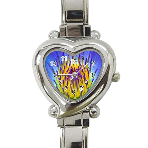 Water Lily Heart Italian Charm Watch from ArtsNow.com Front