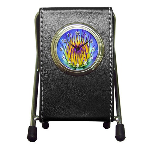 Water Lily Pen Holder Desk Clock from ArtsNow.com Front