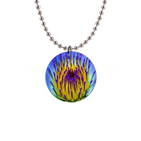 Water Lily 1  Button Necklace from ArtsNow.com Front