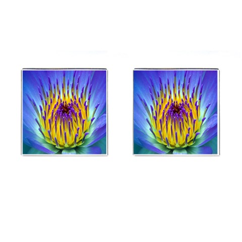 Water Lily Cufflinks (Square) from ArtsNow.com Front(Pair)