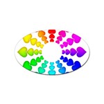 Colorful Hearts Around Sticker Oval (10 pack)