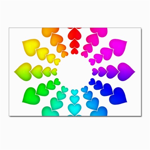 Colorful Hearts Around Postcard 4 x 6  (Pkg of 10) from ArtsNow.com Front
