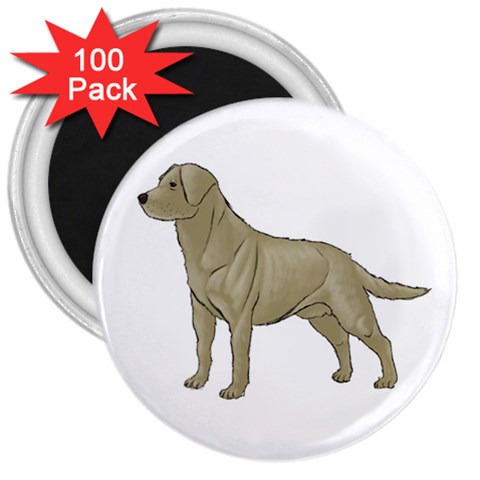 BW Yellow Labrador Retriever Dog Gifts 3  Magnet (100 pack) from ArtsNow.com Front