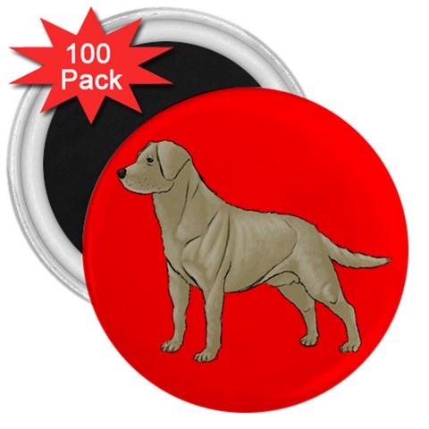 BR Yellow Labrador Retriever Dog Gifts 3  Magnet (100 pack) from ArtsNow.com Front