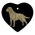 BB Yellow Labrador Retriever Dog Gifts Heart Ornament (Two Sides)