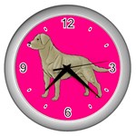BP Yellow Labrador Retriever Dog Gifts Wall Clock (Silver)