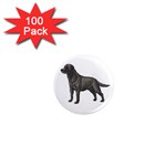 BW Black Labrador Retriever Dog Gifts 1  Mini Magnet (100 pack) 