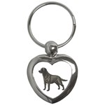 BW Black Labrador Retriever Dog Gifts Key Chain (Heart)
