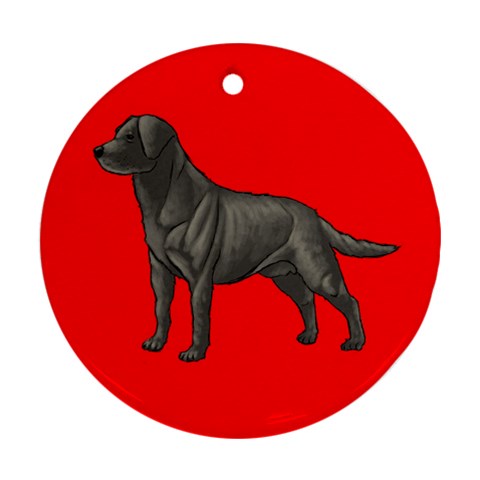BR Black Labrador Retriever Dog Gifts Ornament (Round) from ArtsNow.com Front