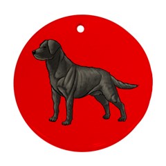 BR Black Labrador Retriever Dog Gifts Round Ornament (Two Sides) from ArtsNow.com Back