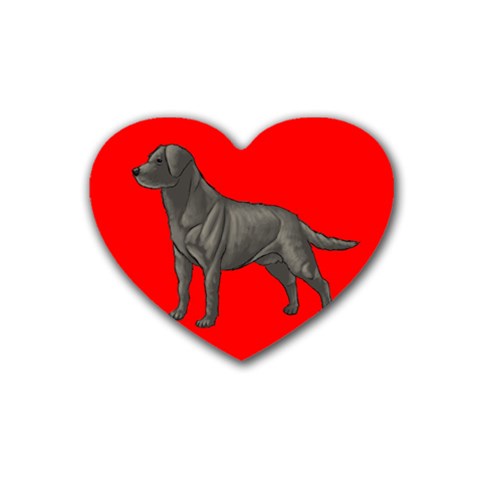 BR Black Labrador Retriever Dog Gifts Heart Coaster (4 pack) from ArtsNow.com Front