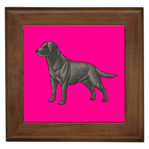 BP Black Labrador Retriever Dog Gifts Framed Tile from ArtsNow.com Front