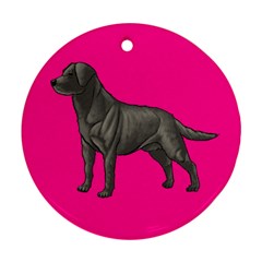 BP Black Labrador Retriever Dog Gifts Round Ornament (Two Sides) from ArtsNow.com Front